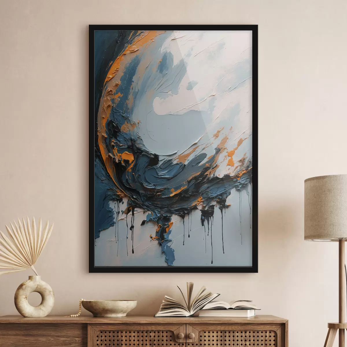 Plakat Abstraktne poolkuu õlis f40646