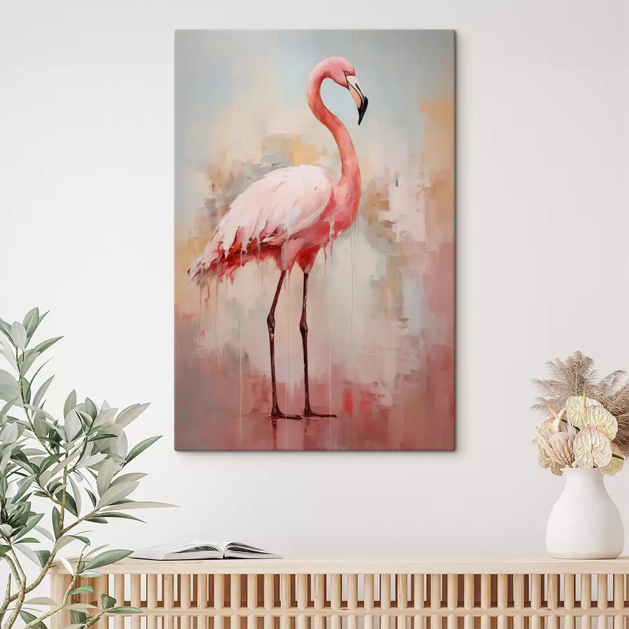 Pilt Roosa flamingo abstraktsel taustal s40805