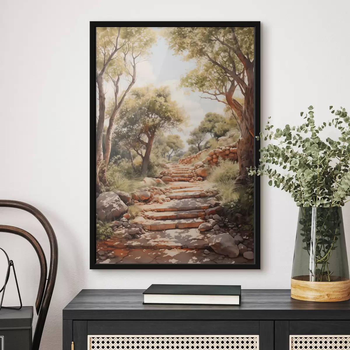 Plakat Path in the park imitatsiooni akvarell f40804