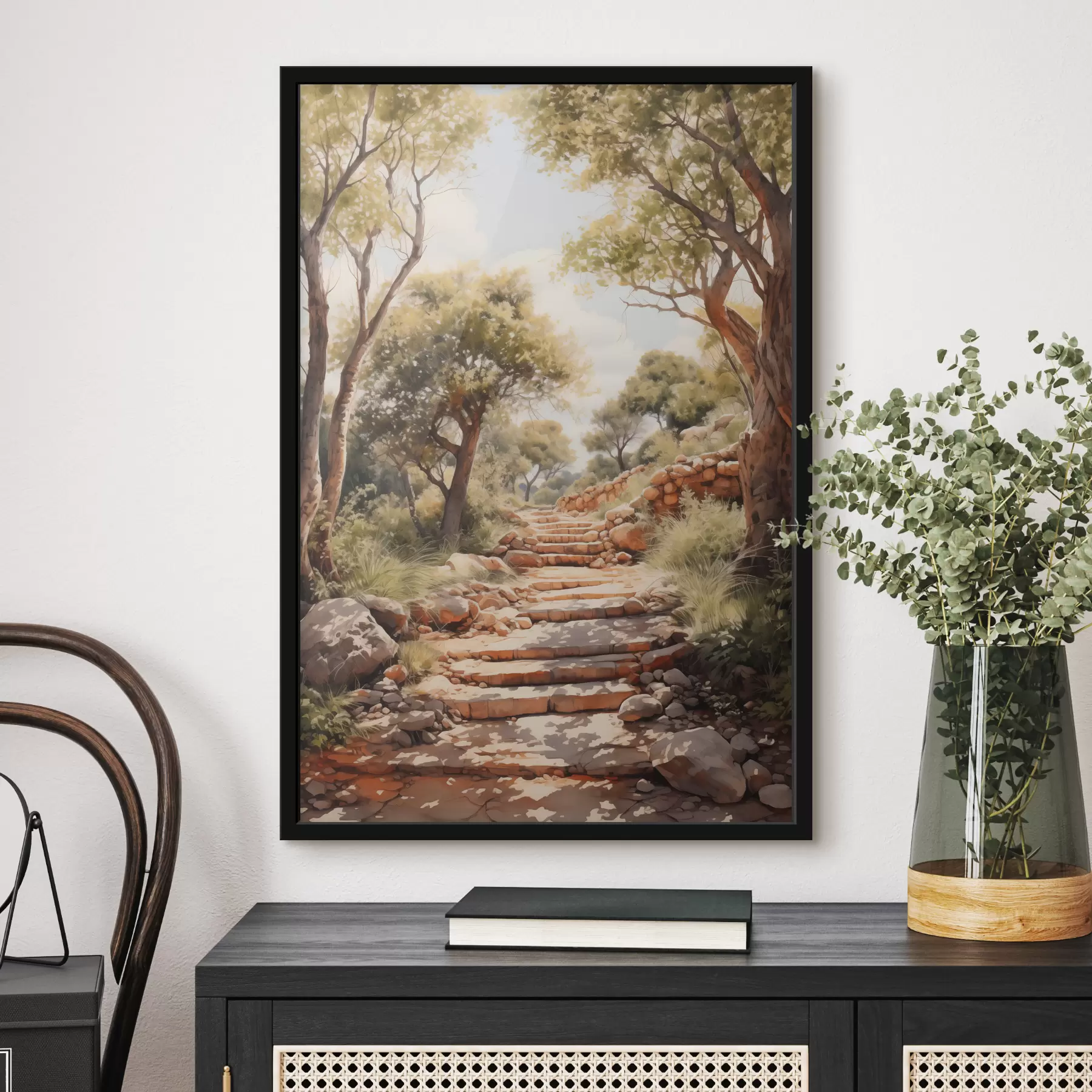 Fototapeedid Path in the park imitatsiooni akvarell f40804