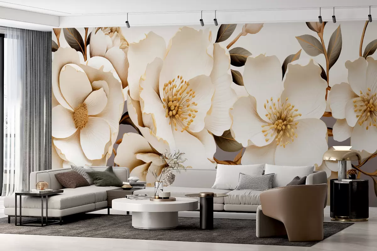 Fototapeedid Valged lilled w01119