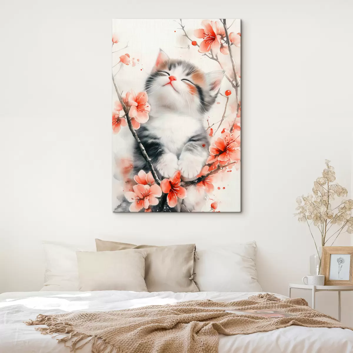 Pilt Armas kassipoeg lilledega oksal s40734