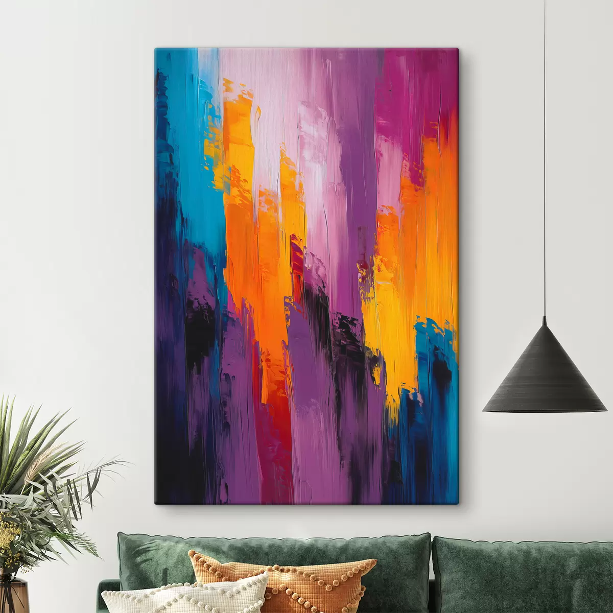 Pilt Abstraktsioon värviliste värvilöökidega s40736