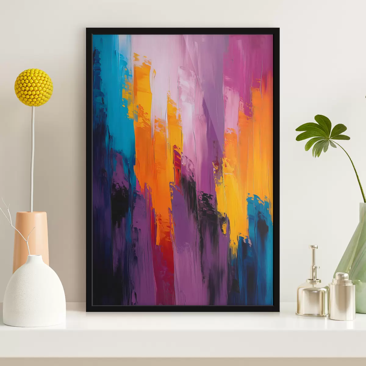 Plakat Abstraktsioon värviliste värvilöökidega f40736