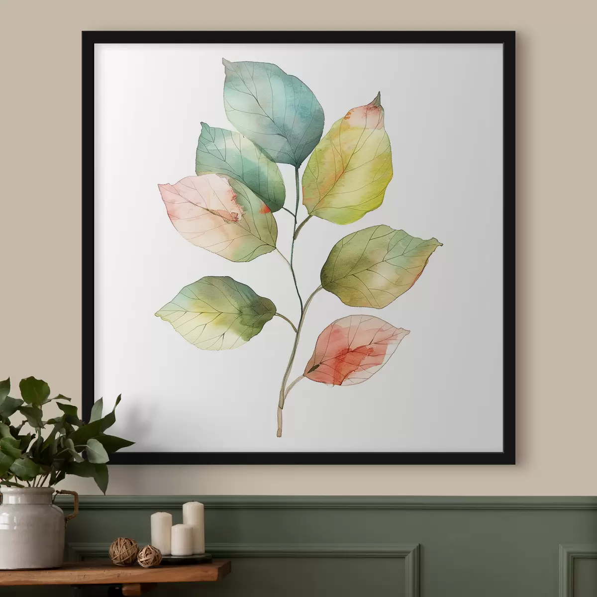 Plakat Akvarelli lehed f40765