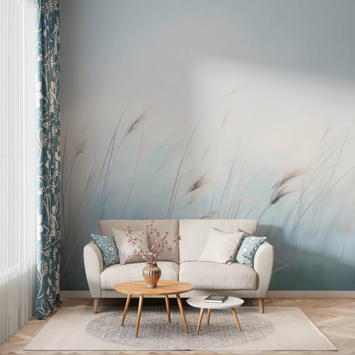 Fototapeedid Õrnad põllurohud sinisel taustal w01643