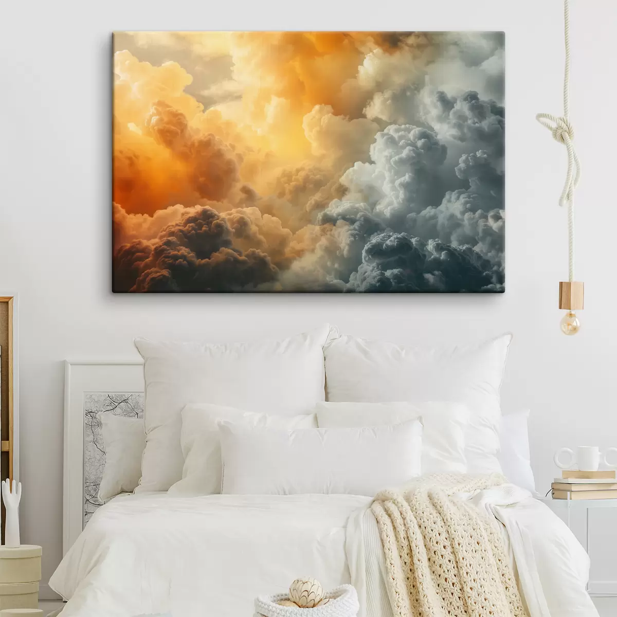 Pilt Pilved, tumesinine, oranž, antiikne s40785