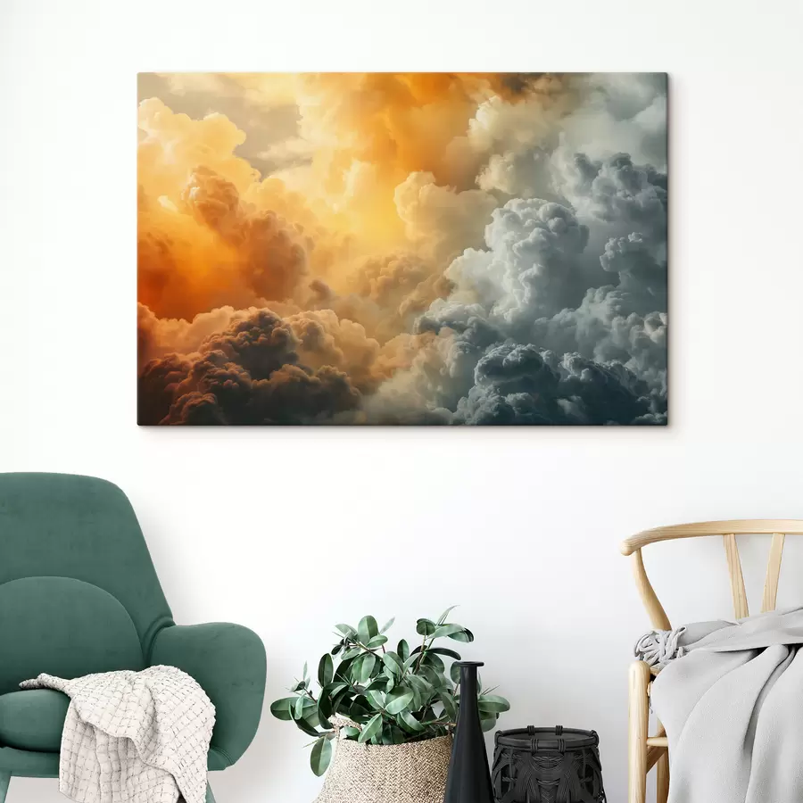 Pilt Pilved, tumesinine, oranž, antiikne s40785