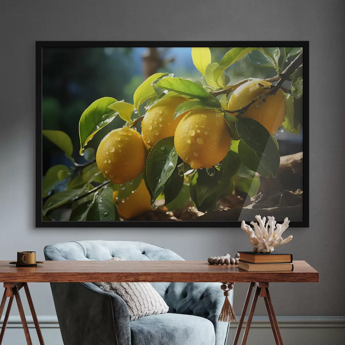 Plakat Sidrunid, sidrunid puu otsas, kaste f40840