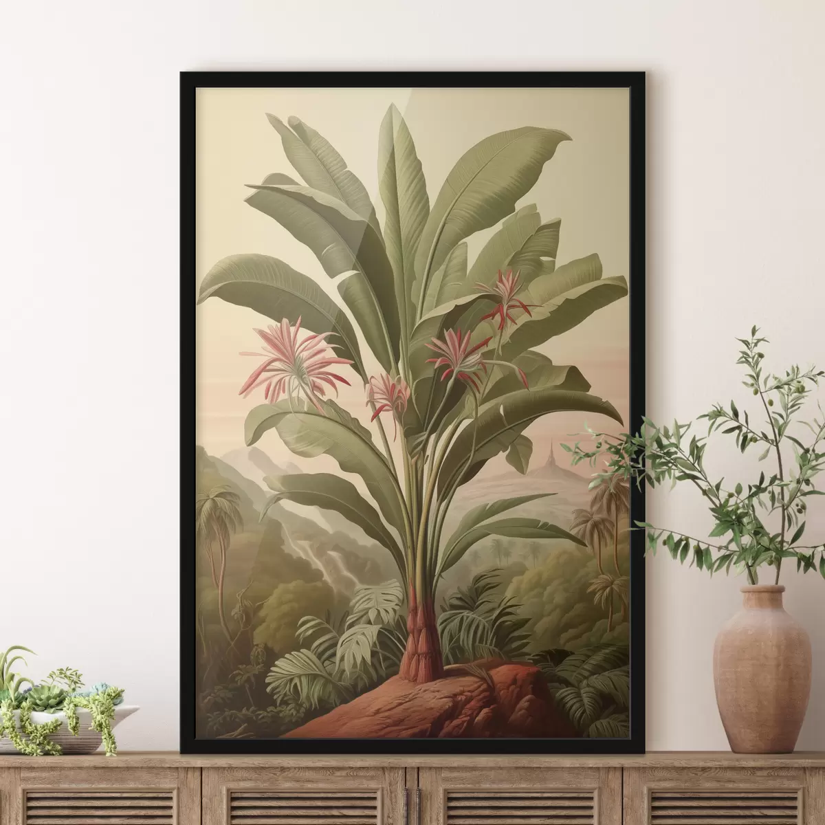 Plakat Vintage Banana Palm, roheline värv f40878