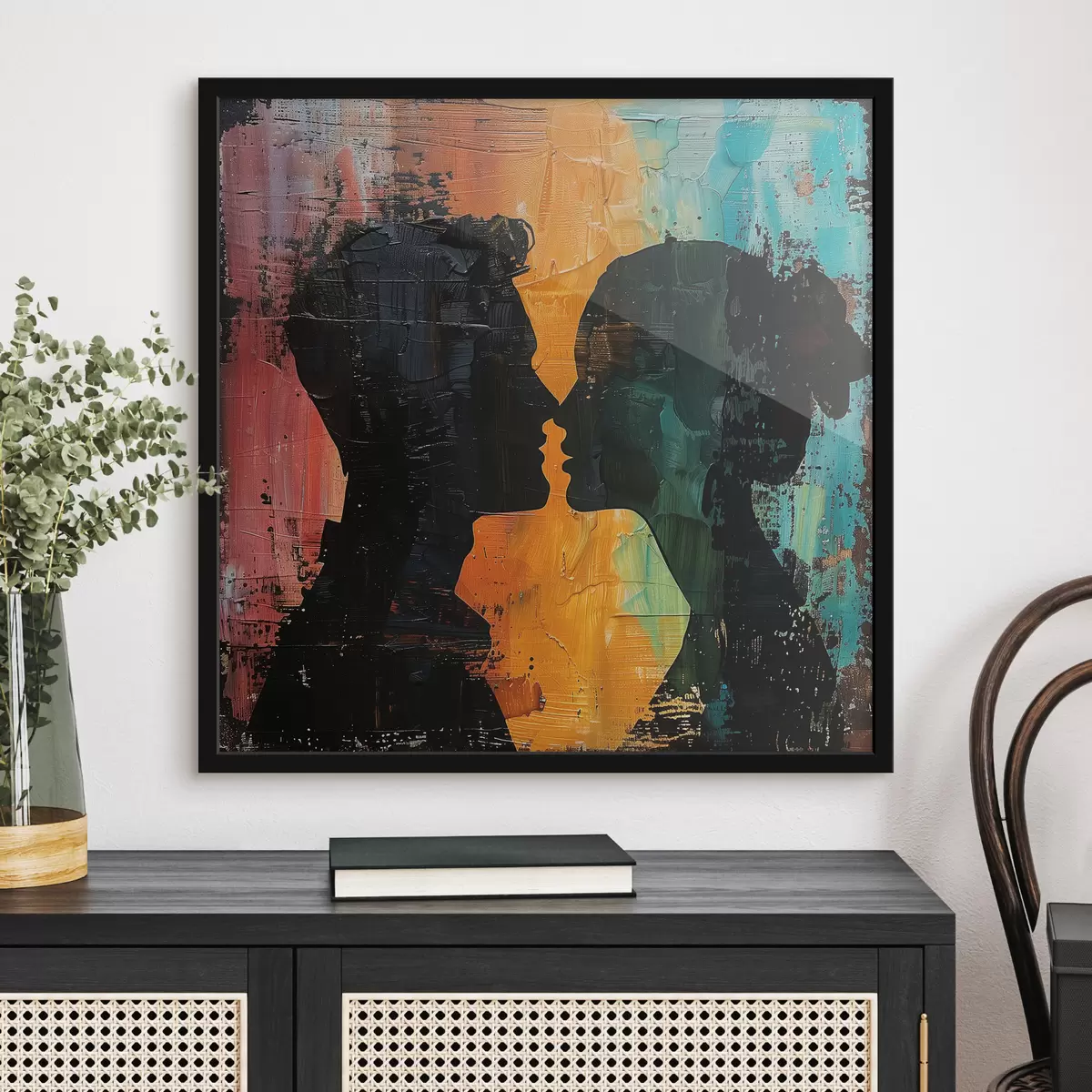 Plakat Paar siluett õlimaal f40893