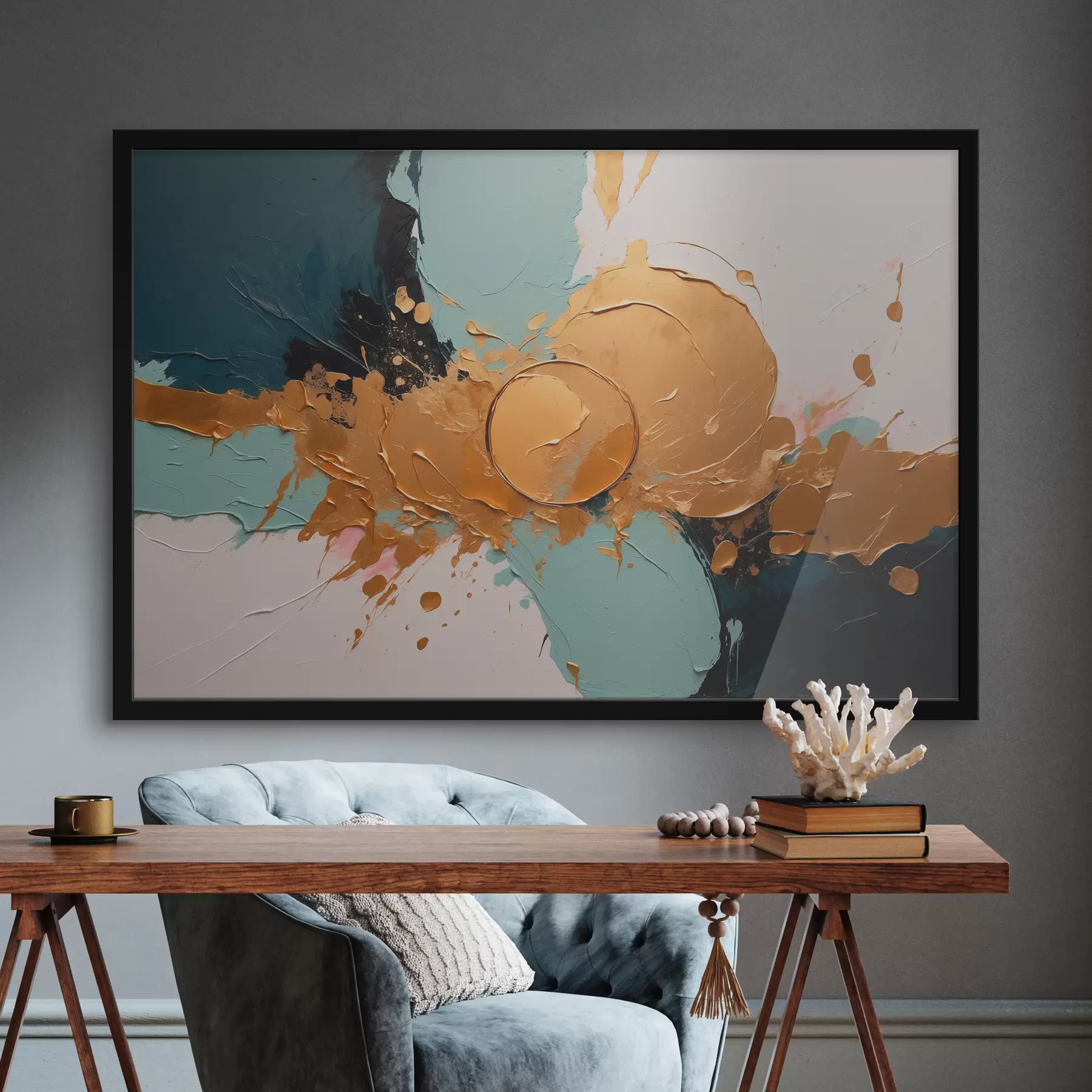 Fototapeedid Abstraktne õlimaal valgete, mustade sete värvidega f40855