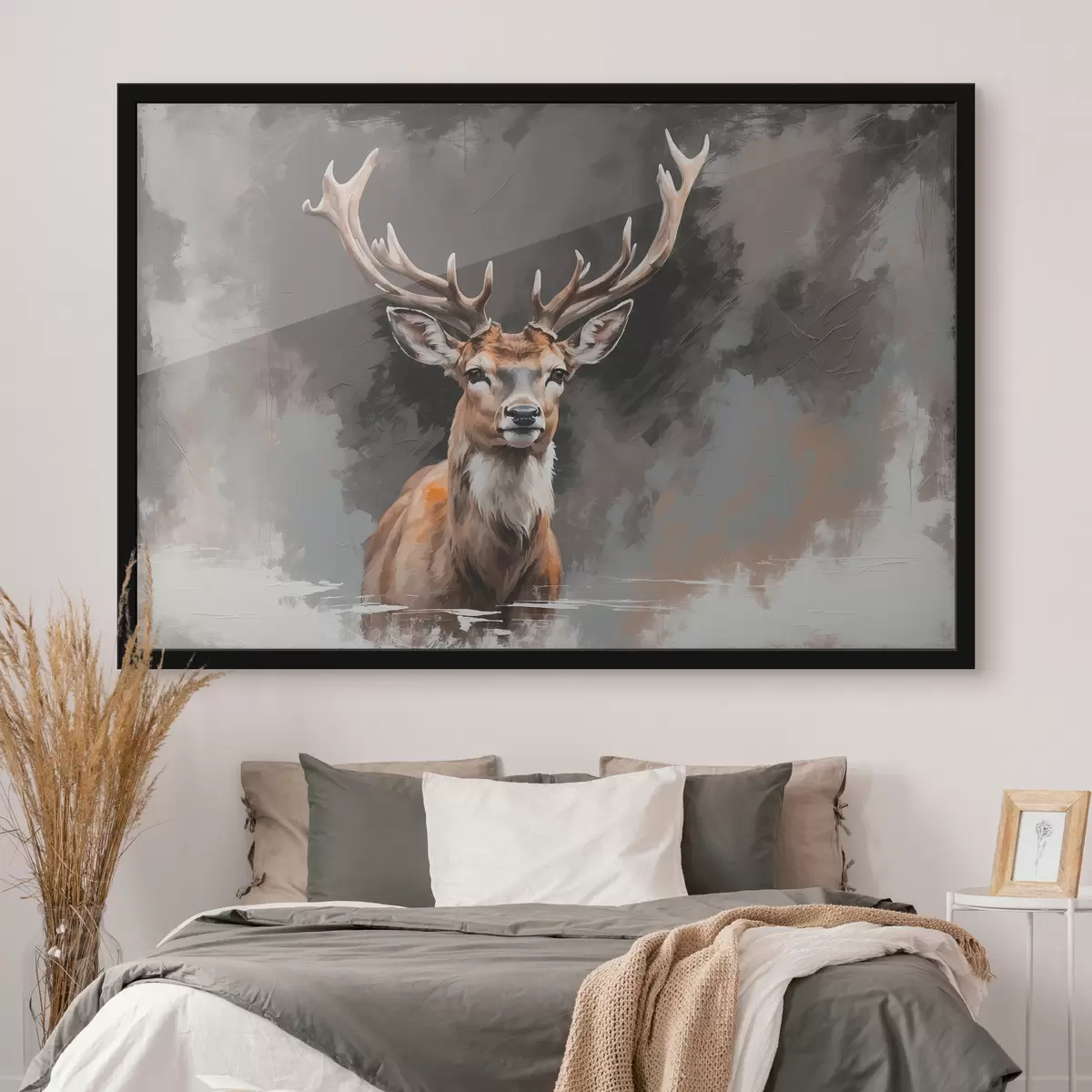 Plakat Hirv hallil-mustal taustal f40865