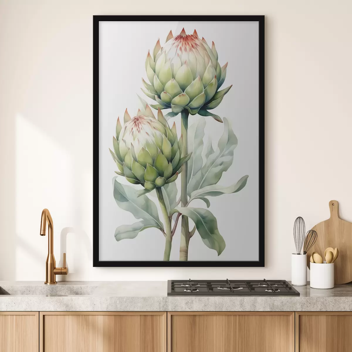 Plakat Artišoki oksa akvarell f41008