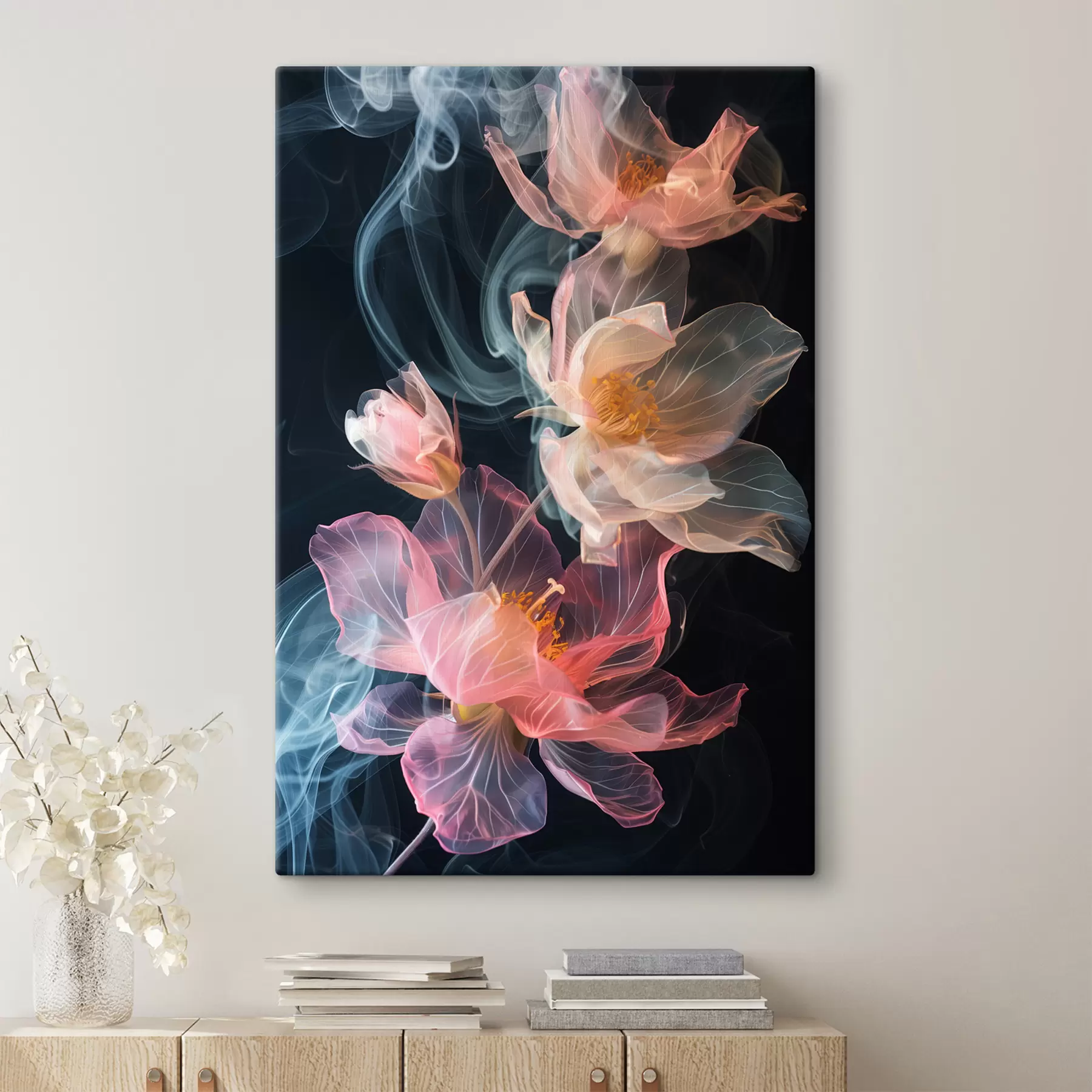 Fototapeedid Õrnad, õhulised lilled ümbritsetud suitsuga s40967