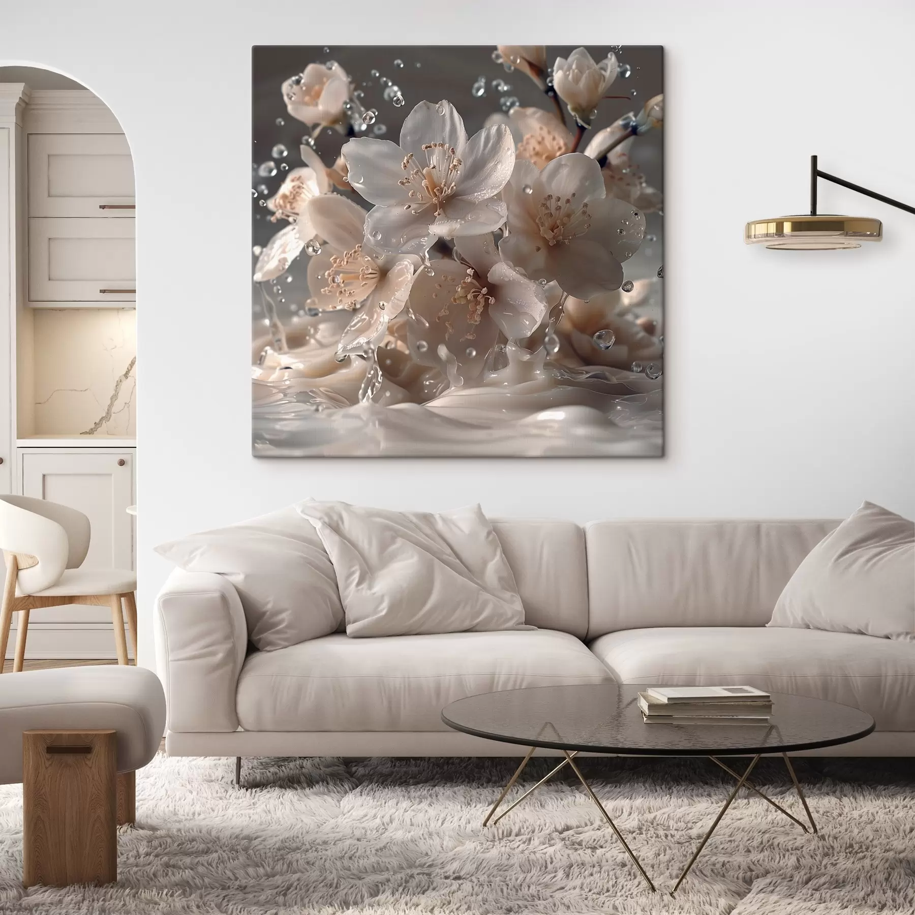 Fototapeedid Jasmiinililled tilkade keerises s41003