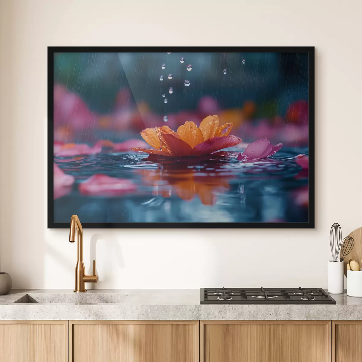 Plakat Vesilill koos vihmapiiskadega f40977