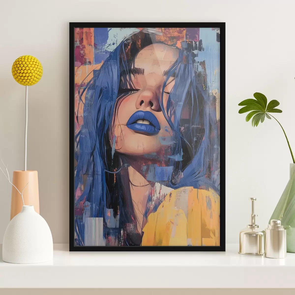 Plakat Tüdruk siniste huultega f41157