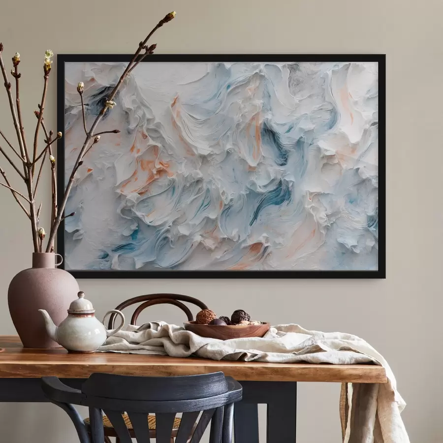 Fototapeedid Abstraktsioon valge, oranži ja sinise värviga f41026