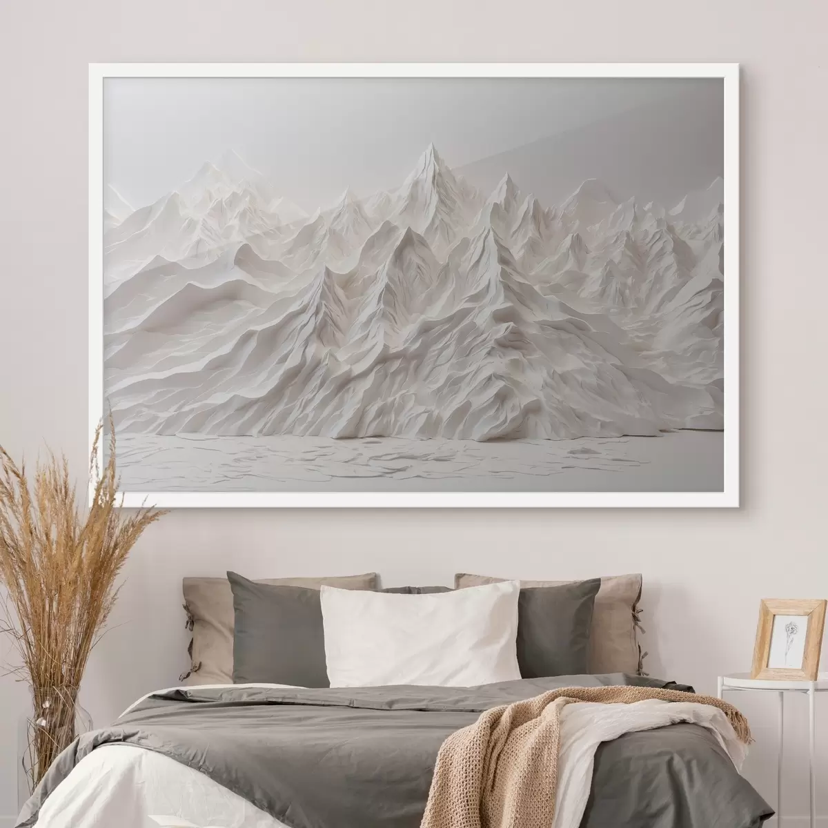 Plakat Valged abstraktsed mäed f41037