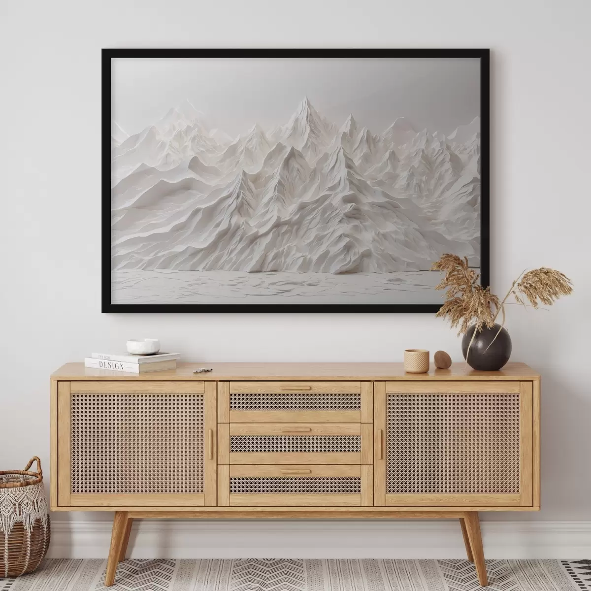 Plakat Valged abstraktsed mäed f41037