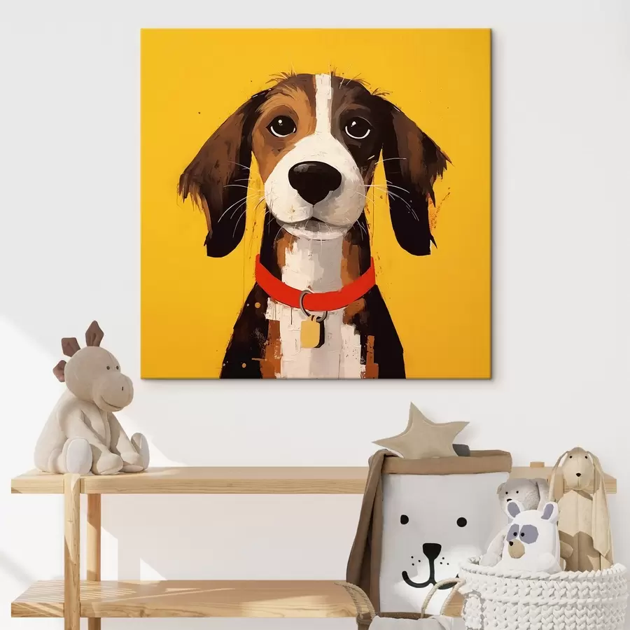 Pilt Koera portree kollasel taustal s41232