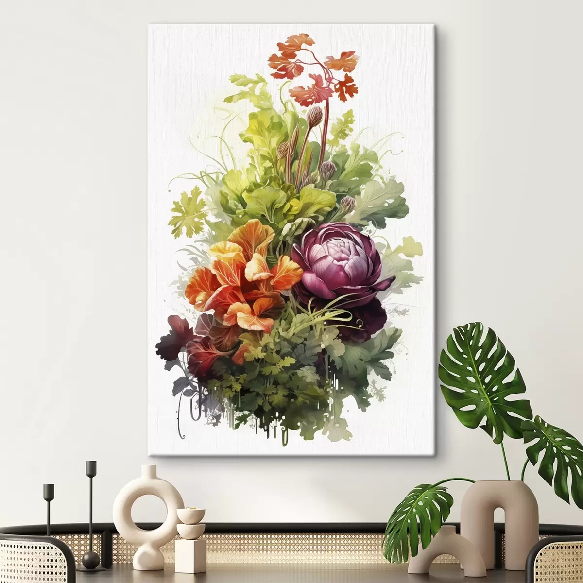 Pilt Köögiviljasaak, akvarell, rohelus, lilled s41173