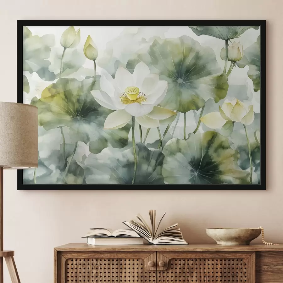 Fototapeedid Lootose lilled, pehme akvarell, lilleline f41229