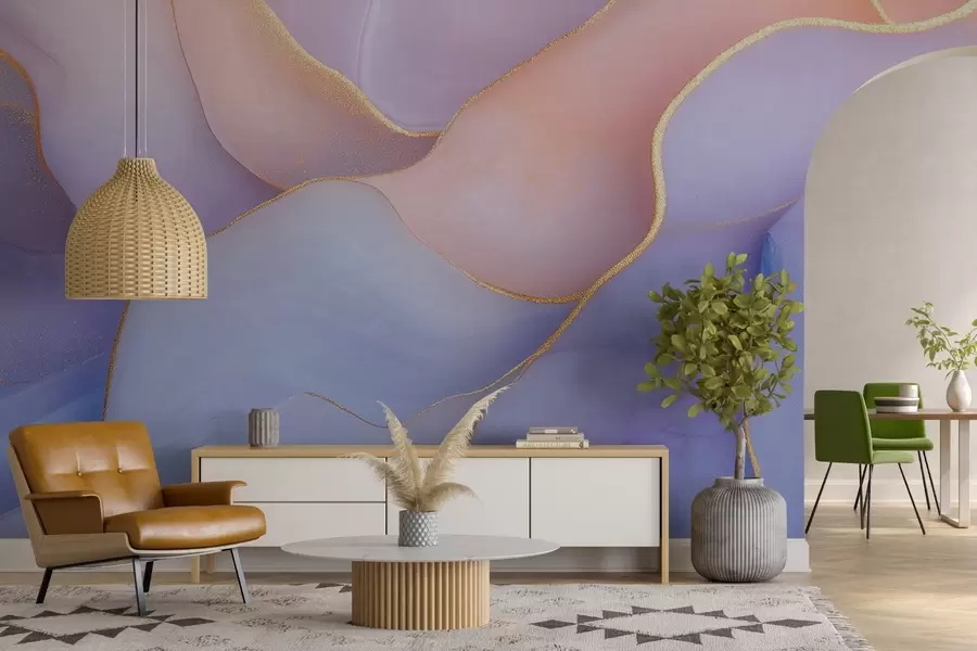 Fototapeedid Abstraktne kompositsioon marmormustrite ja õrnade akvarellitekstuuridega pehmete pastelsete värvidega w01827