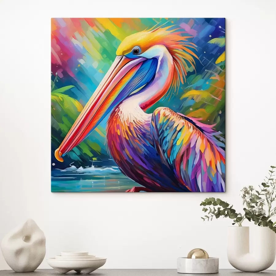 Pilt Ere pelikan värvilise taustaga s39054