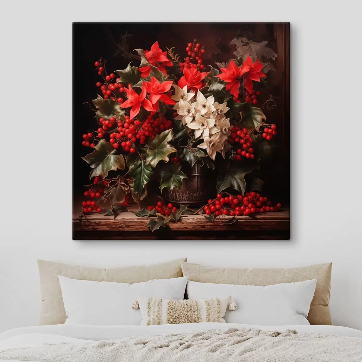 Pilt Kimp jalakas ja jõululill tumedal taustal s41272