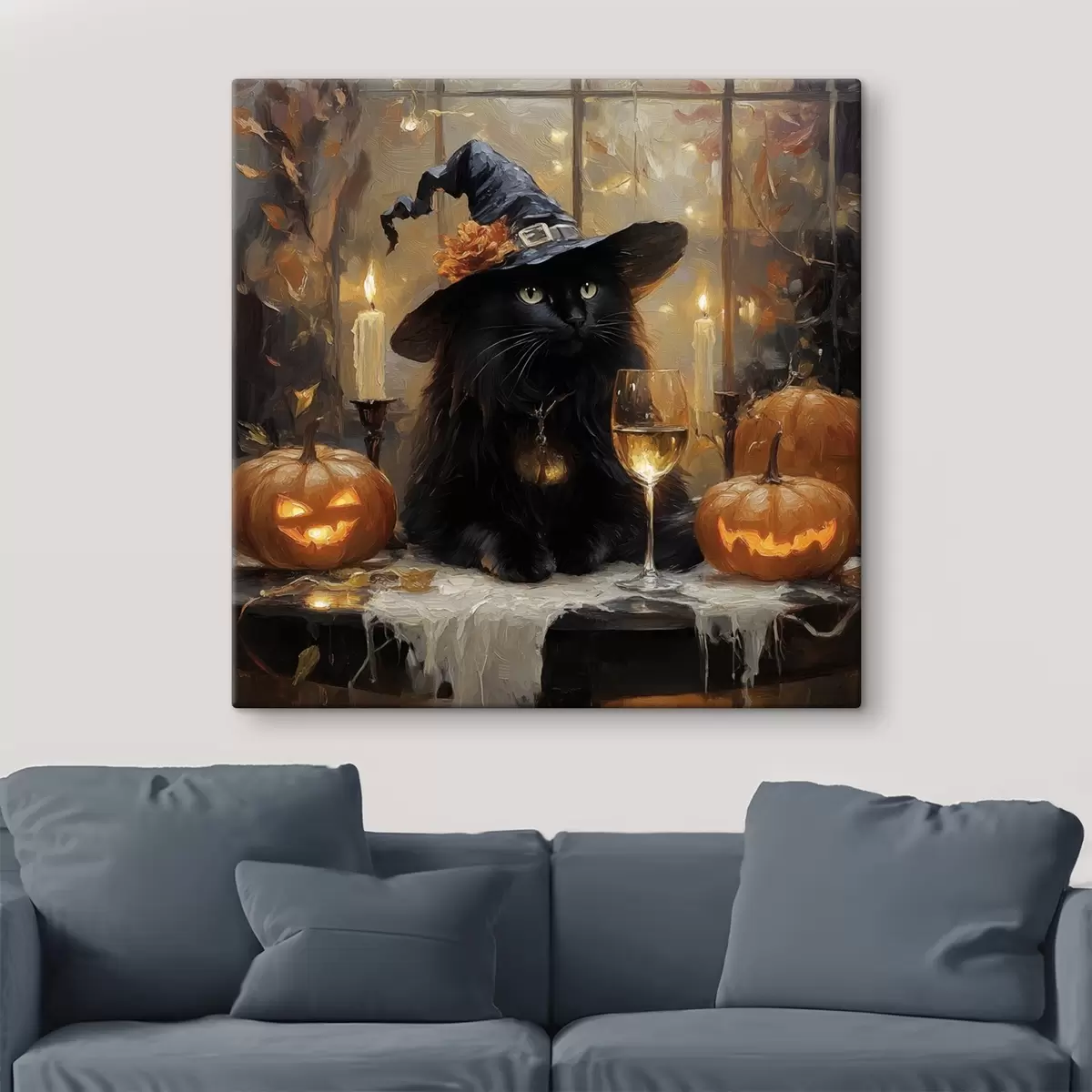 Pilt Must kass kõrvitsatega s41349