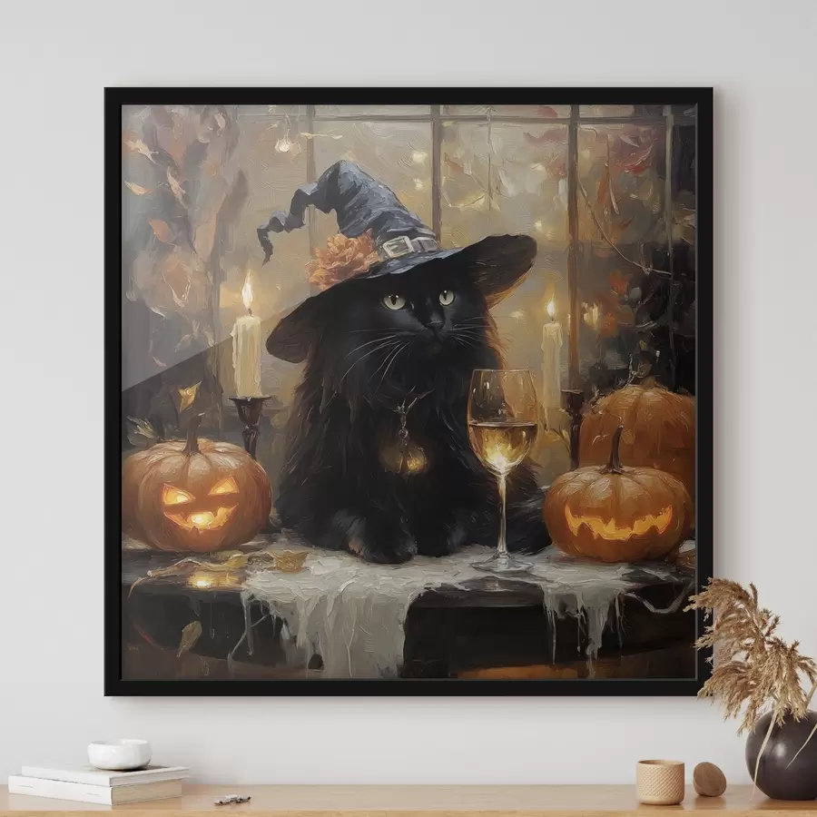 Pilt Must kass kõrvitsatega f41349