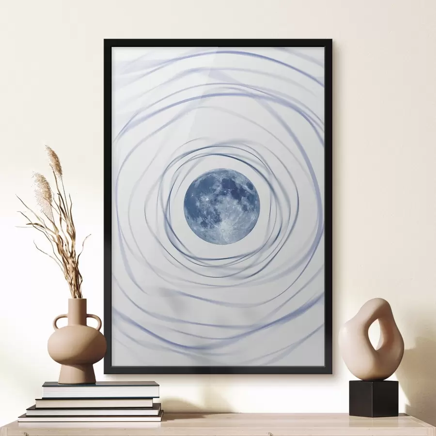 Fototapeedid Sinine planeet, mida ümbritseb keerlev ring f38279