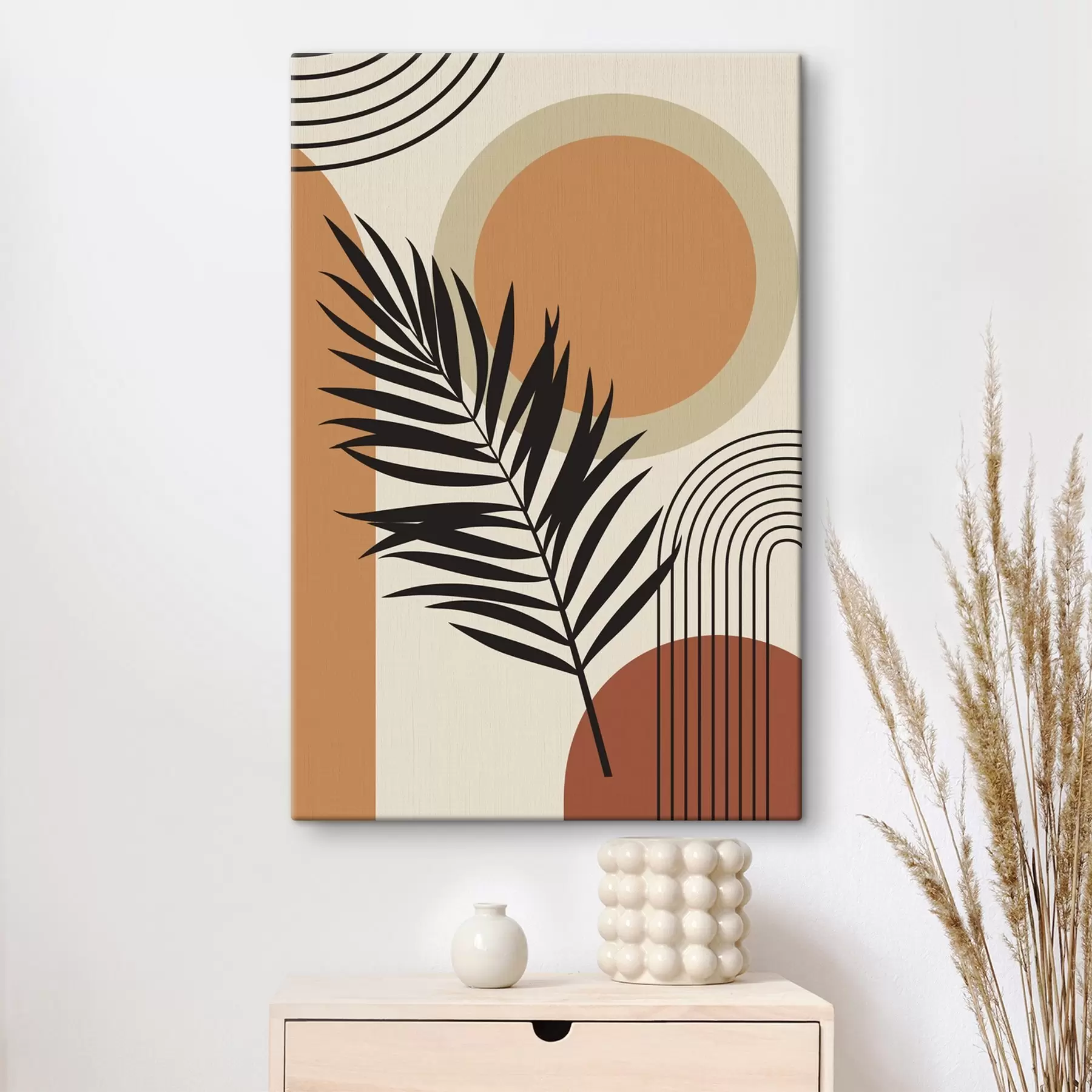 Fototapeedid Palmileht geomeetrilisel taustal s36170