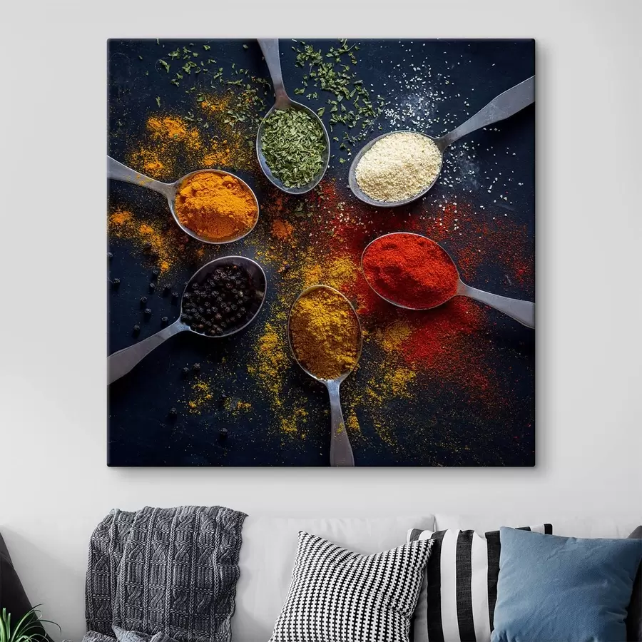 Pilt Grupp lusikaid erinevate vürtsidega s37046