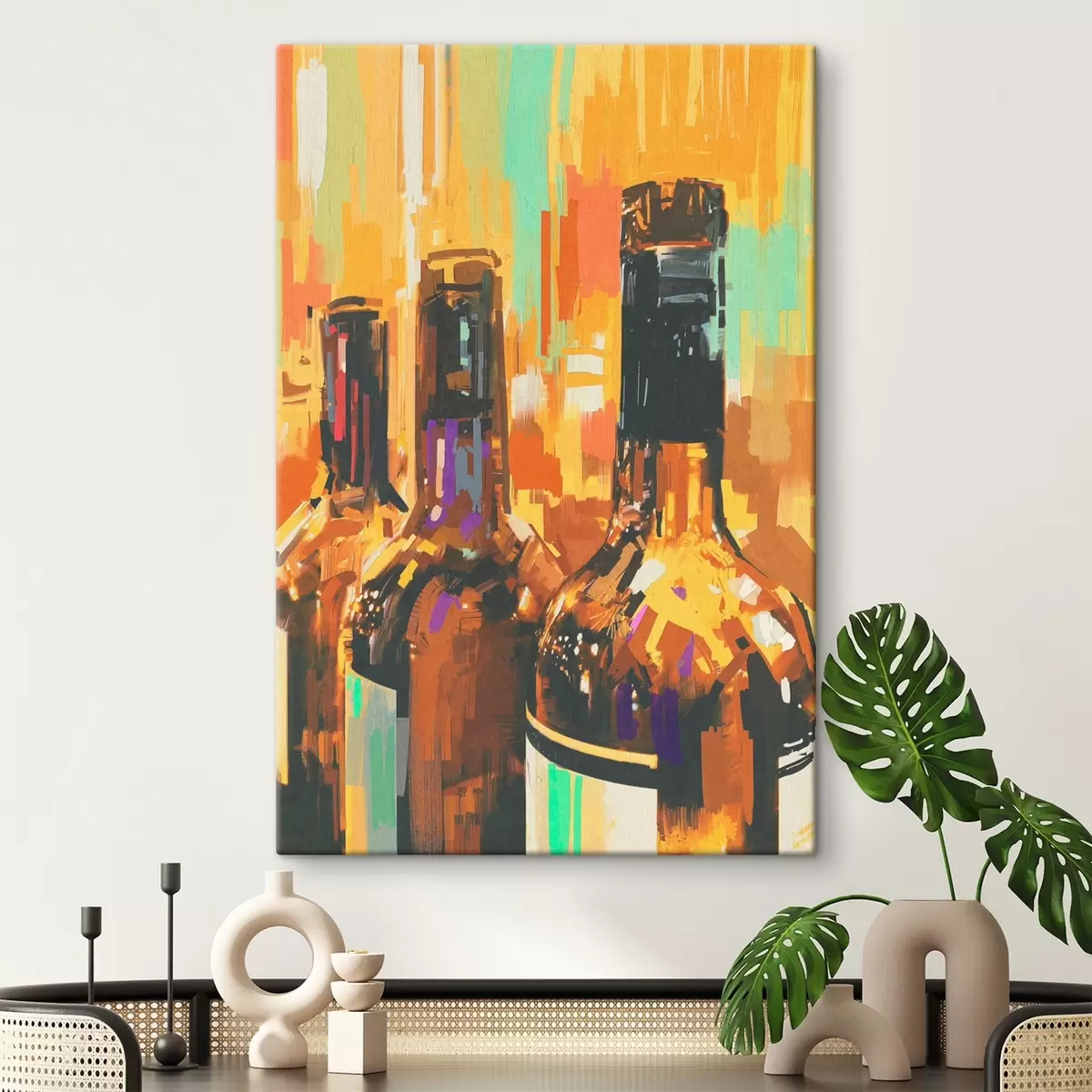 Pilt Pudelite rühm värvilisel taustal s37086