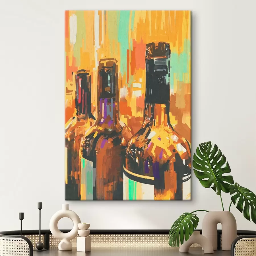 Pilt Pudelite rühm värvilisel taustal s37086