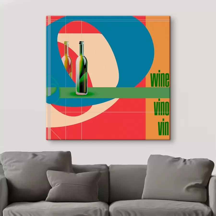 Pilt Pudel veini värvilisel taustal s37639