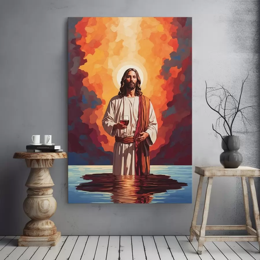 Pilt Maal, kus mees hoiab käes klaasi veini s38125