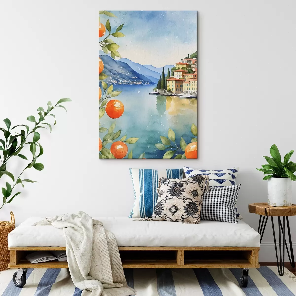 Pilt Akvarell linnast veekogu ääres s38402