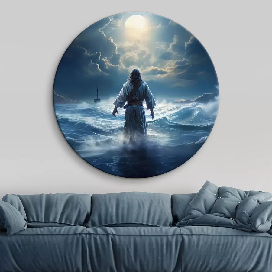 Pilt Mees vaatab öösel täiskuud  r35357