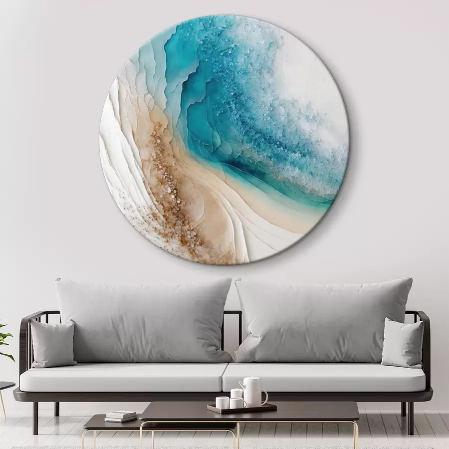 Pilt Türkiissinine ja valge vedeliku kunst r36029