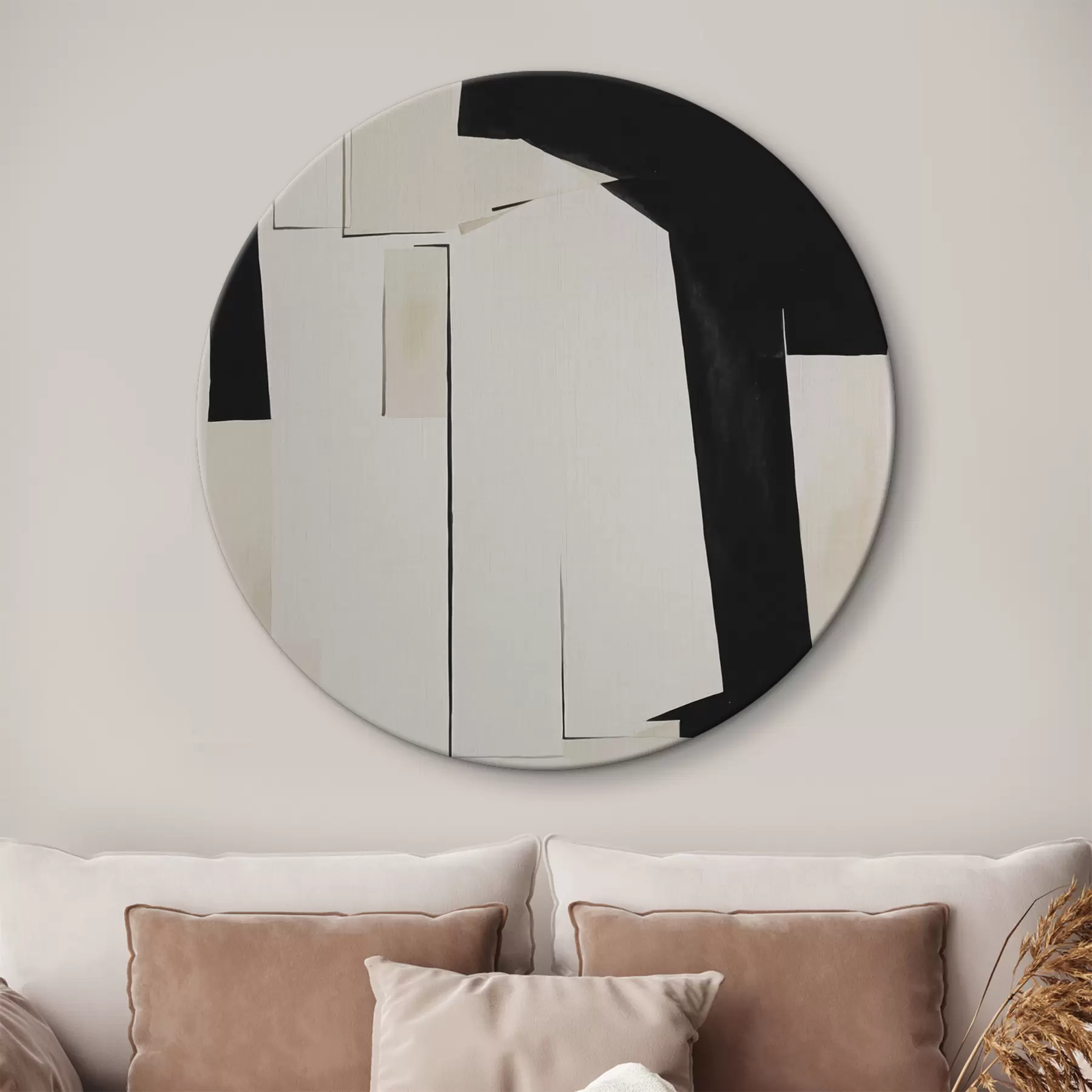 Pilt Must-valge akvarell abstraktsioon r37169