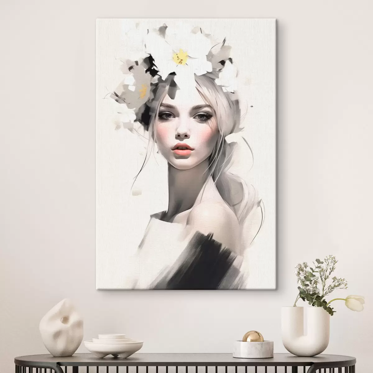 Pilt Model tüdruk lilledega juustes s41321