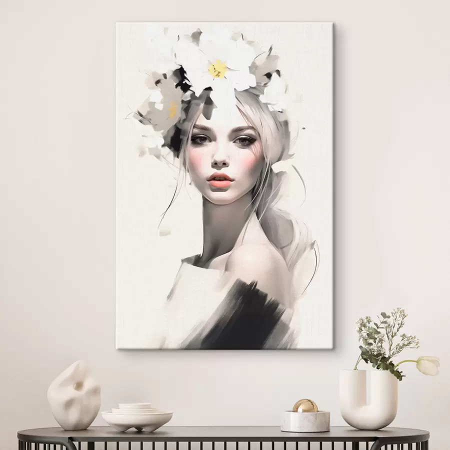 Pilt Model tüdruk lilledega juustes s41321