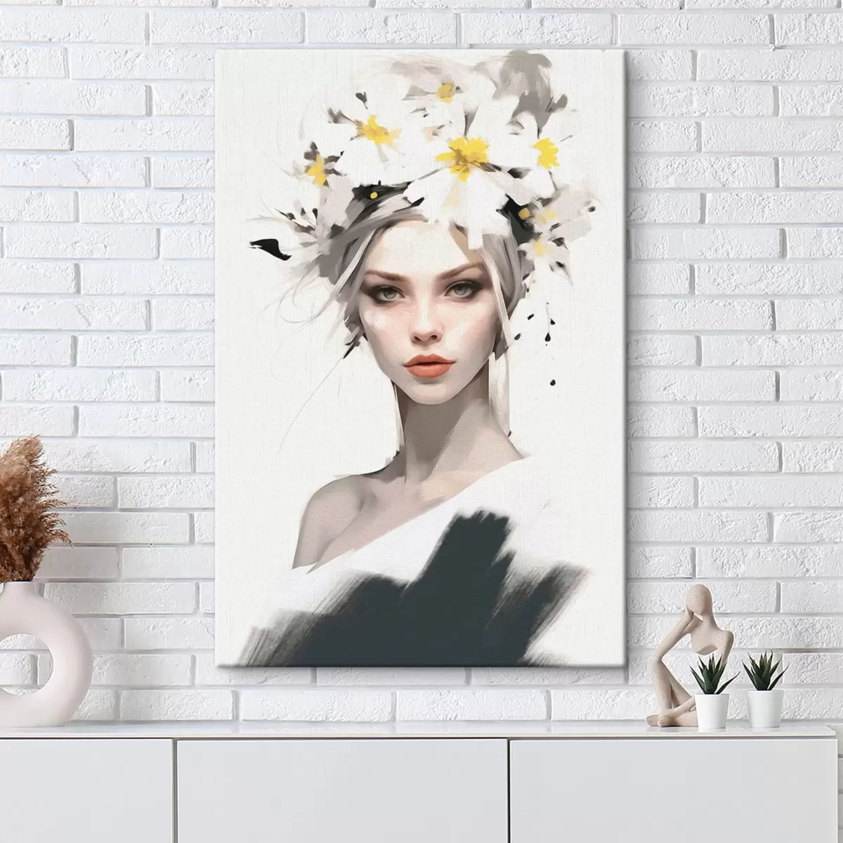 Pilt Tüdruk ilusate lilledega juustes s41323