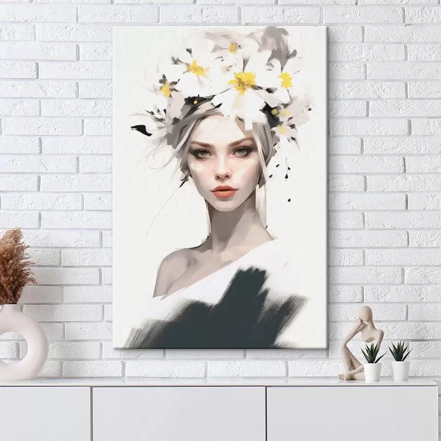 Pilt Tüdruk ilusate lilledega juustes s41323