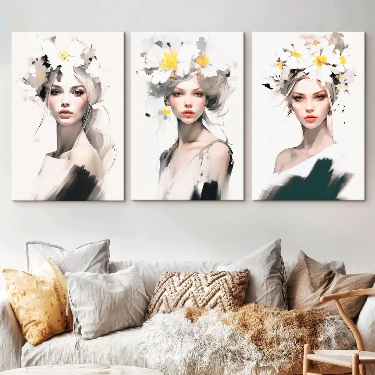 Pilt Model tüdruk lilledega juustes m00375