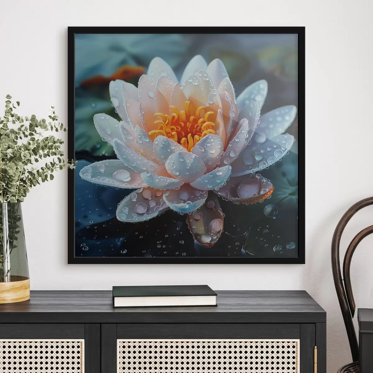 Plakat Lootose lill koos kastepiiskadega f41433